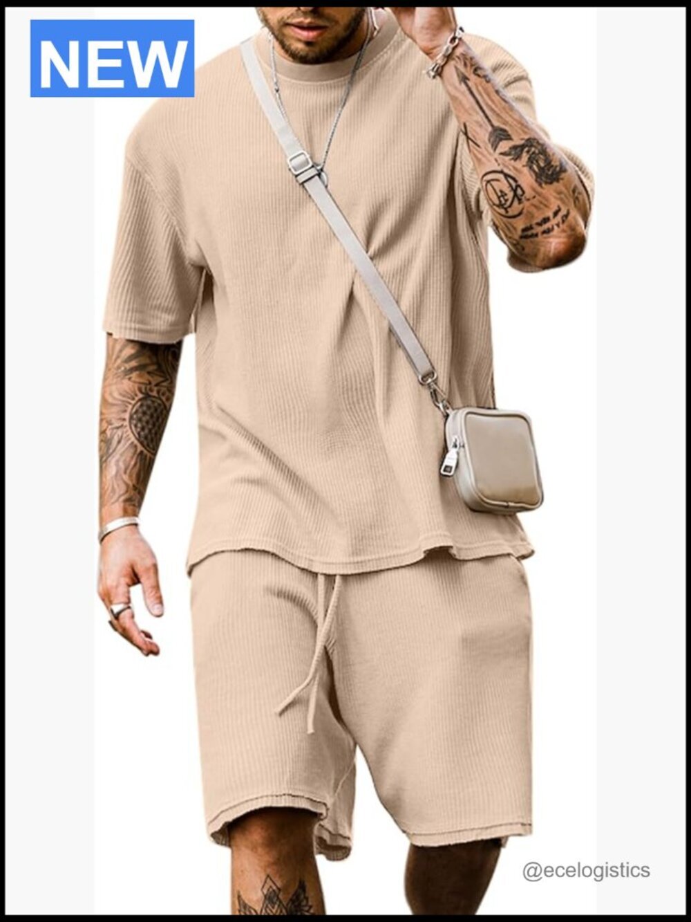 Men's Tracksuit Set Short Sleeve T-Shirt & Shorts 2 Pocket Oversize Casual Two